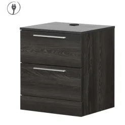 Meubles South Shore 2-Drawer Nightstand with Charging Outlet - South Shore Gray Oak Discount