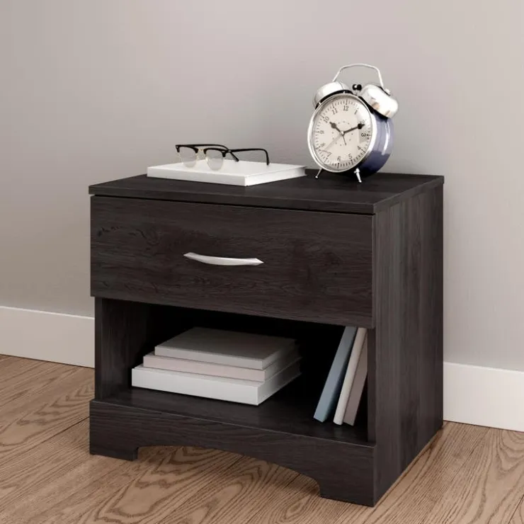 Meubles South Shore 1-Drawer Nightstand with Charging Outlet - South Shore Gray Oak Best