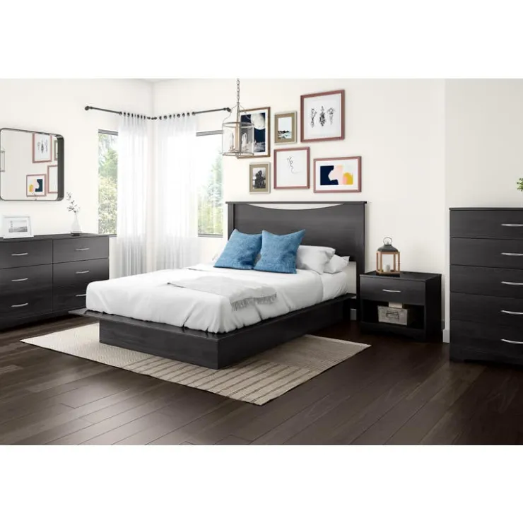 Meubles South Shore 1-Drawer Nightstand with Charging Outlet - South Shore Gray Oak Best