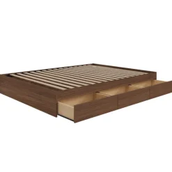 Nexera 3-Drawer Storage King Bed (78") - Walnut Clearance