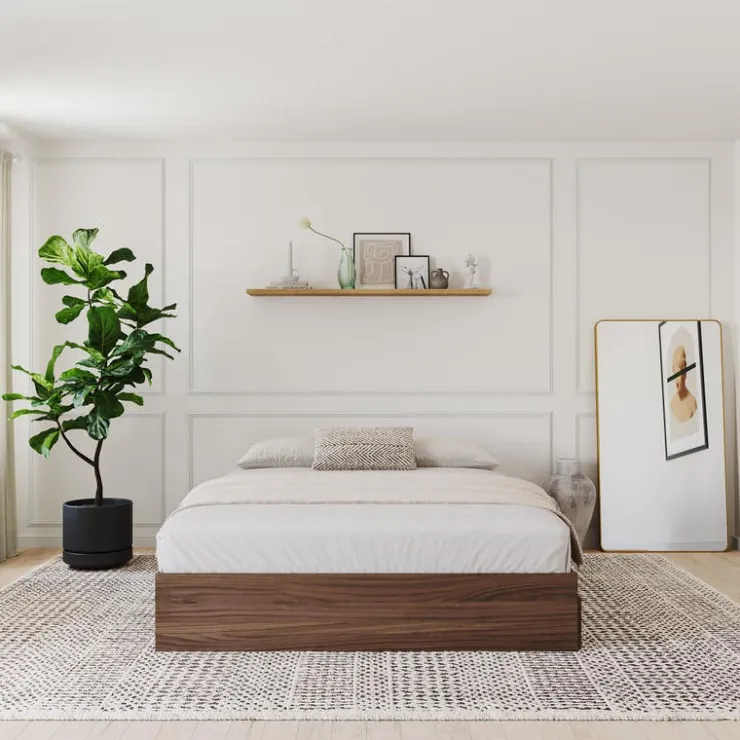 Nexera 3-Drawer Storage King Bed (78") - Walnut Clearance