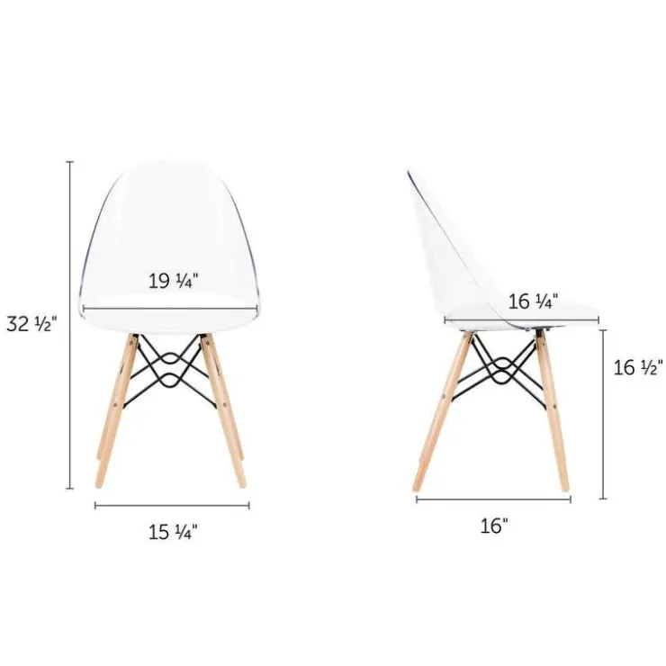Meubles South Shore Eiffel Style Office Chair - South Shore CLEAR AND WHITE Clearance