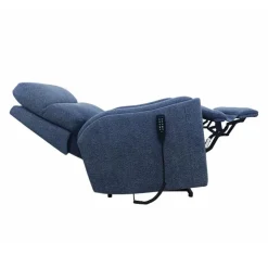 Electric Lift Recliner with Massage, Heat, and Adjustable Headrest - Blue Dark Grey