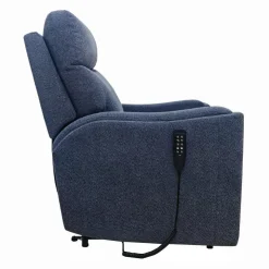 Electric Lift Recliner with Massage, Heat, and Adjustable Headrest - Blue Dark Grey