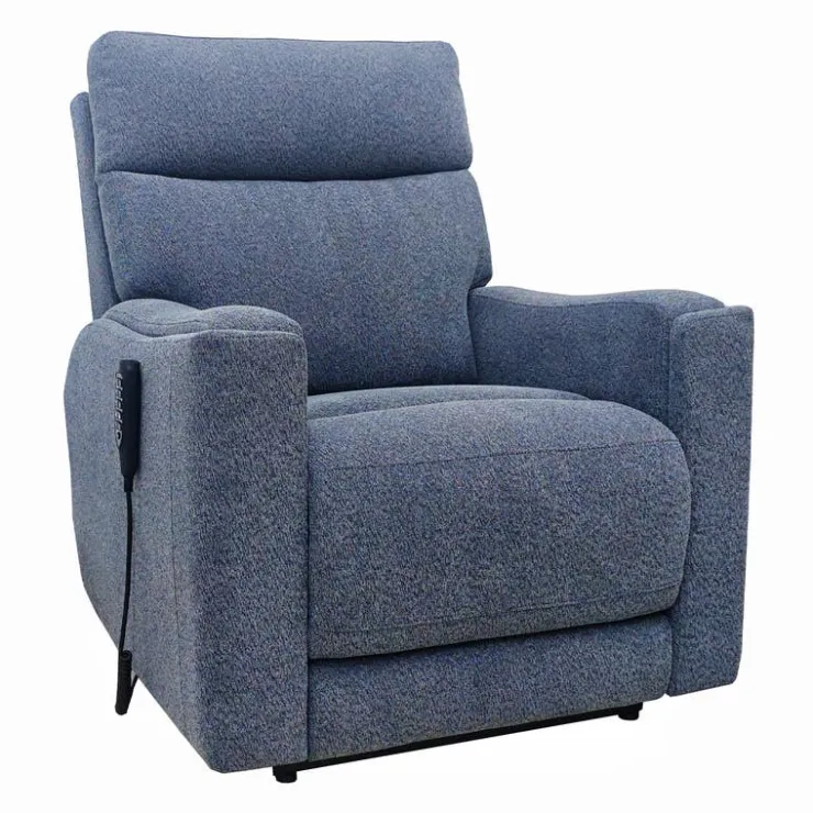 Electric Lift Recliner with Massage, Heat, and Adjustable Headrest - Blue Dark Grey