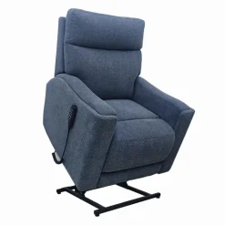Electric Lift Recliner with Massage, Heat, and Adjustable Headrest - Blue Dark Grey