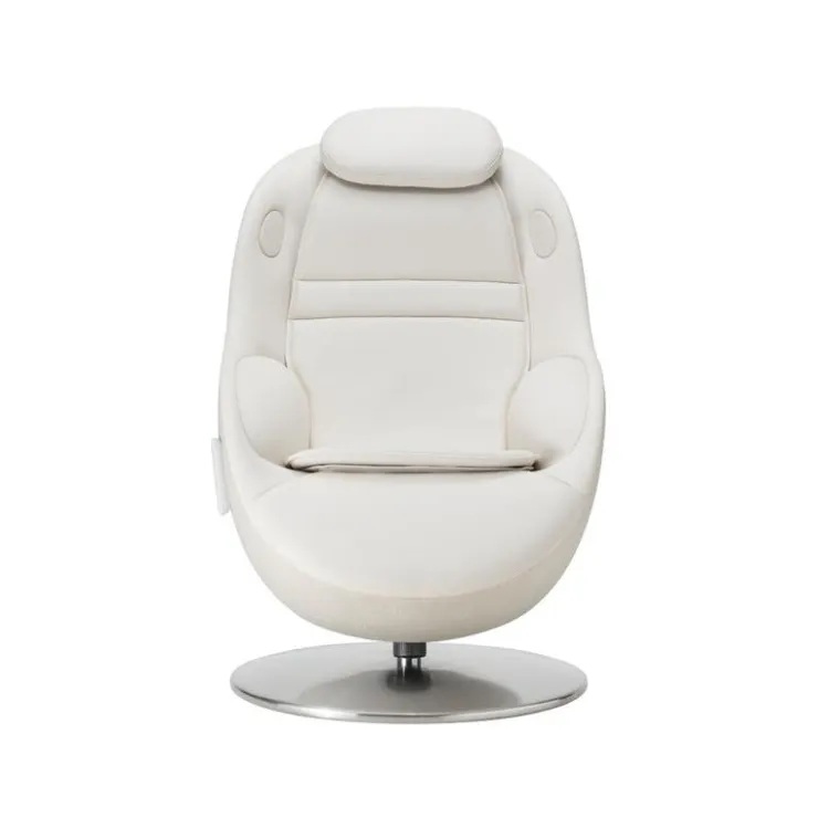 Electric Reclining Massage Chair with Ottoman in Faux Leather – White Best