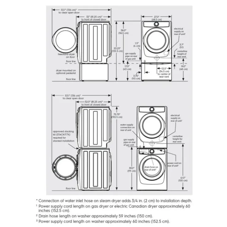 Electrolux Dryer 27" - ELFE743CAT Black Stainless Clearance
