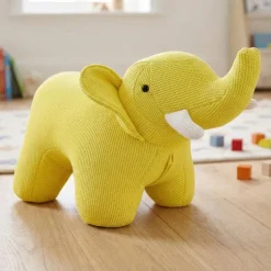 Elephant-Shaped Kids Pouf – 30.3" x 14.2" x 13.4" Yellow Outlet