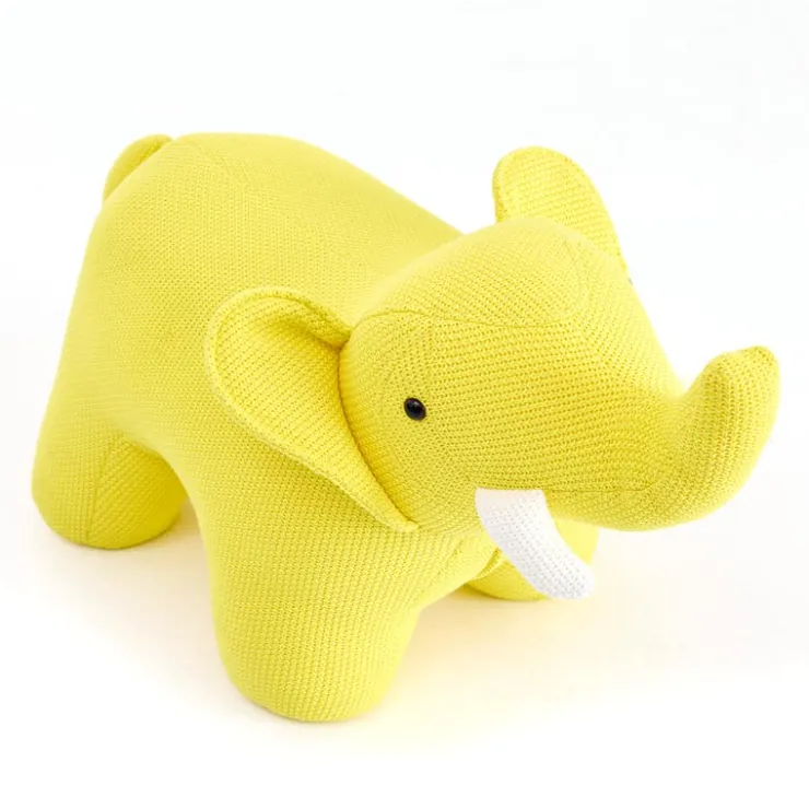 Elephant-Shaped Kids Pouf – 30.3" x 14.2" x 13.4" Yellow Outlet