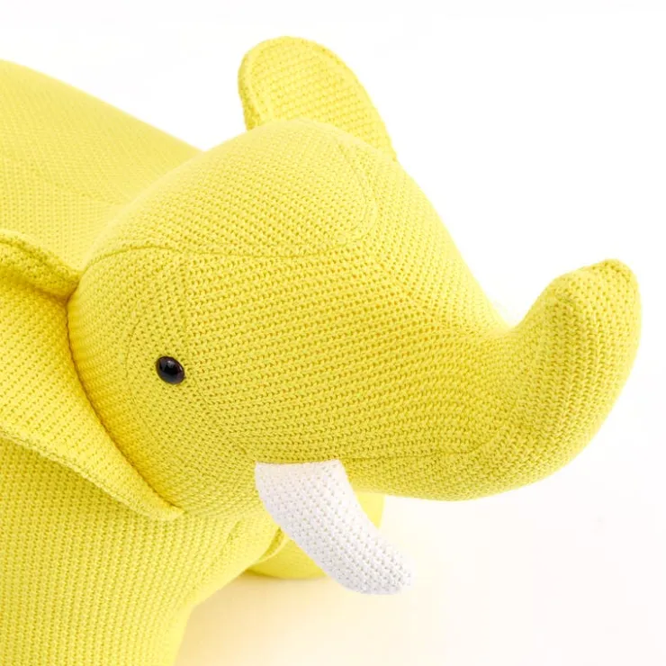 Elephant-Shaped Kids Pouf – 30.3" x 14.2" x 13.4" Yellow Outlet