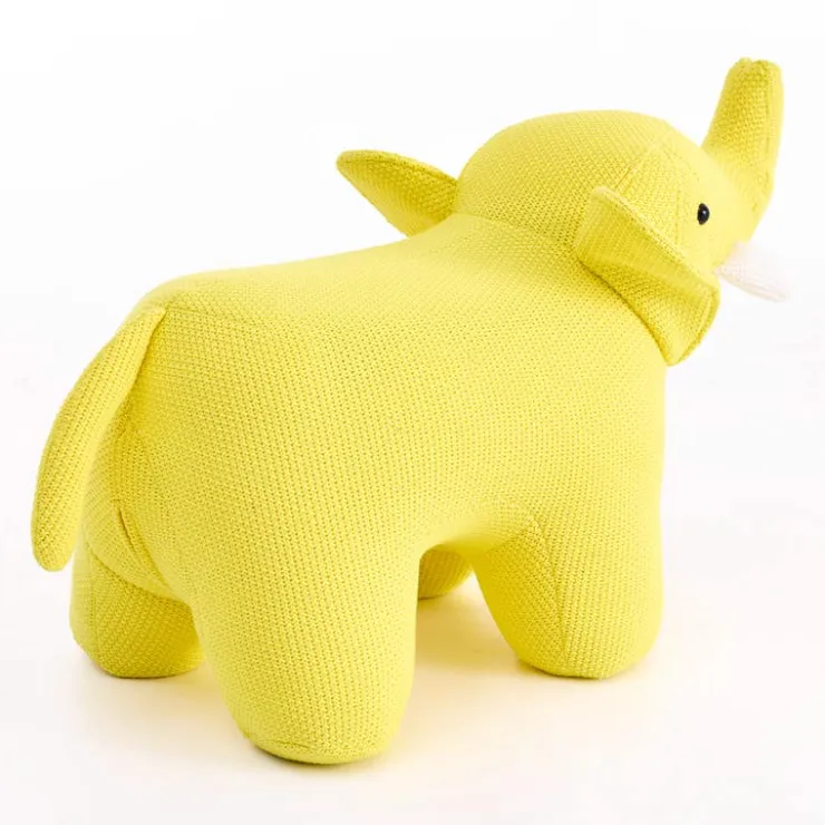 Elephant-Shaped Kids Pouf – 30.3" x 14.2" x 13.4" Yellow Outlet