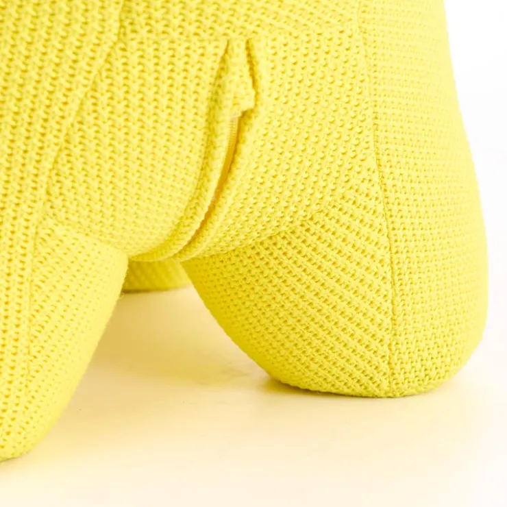Elephant-Shaped Kids Pouf – 30.3" x 14.2" x 13.4" Yellow Outlet