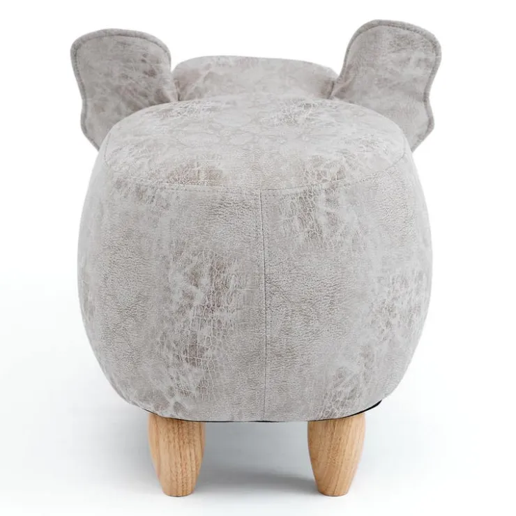 Elephant-Shaped Kids Pouf – 29.5" x 14.2" x 13.8" Orange