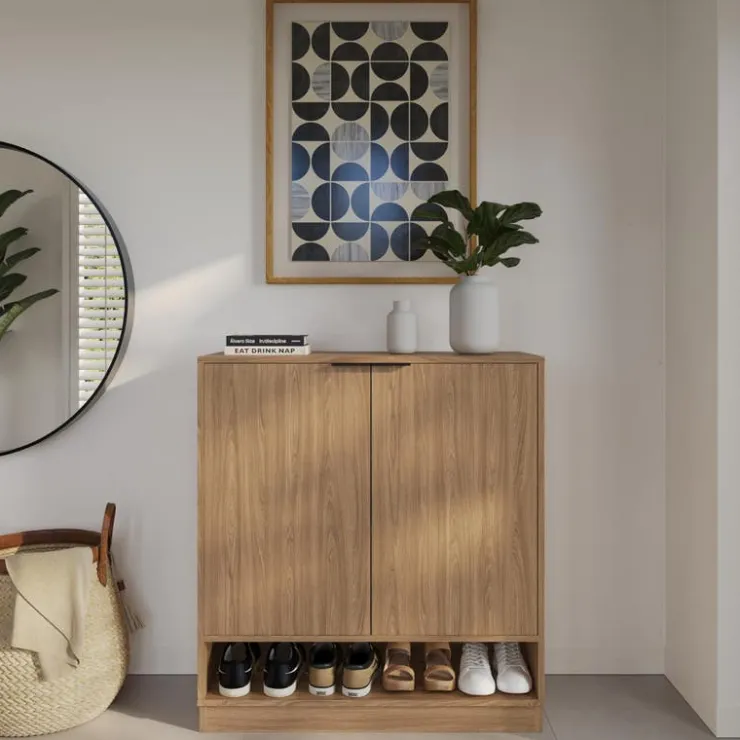 Nexera Entry Cabinet Walnut Discount