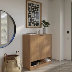 Nexera Entry Cabinet Walnut Discount