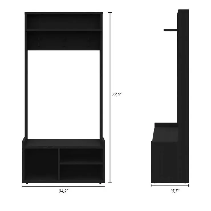 Nexera Entryway Hall Tree Black karisma Discount