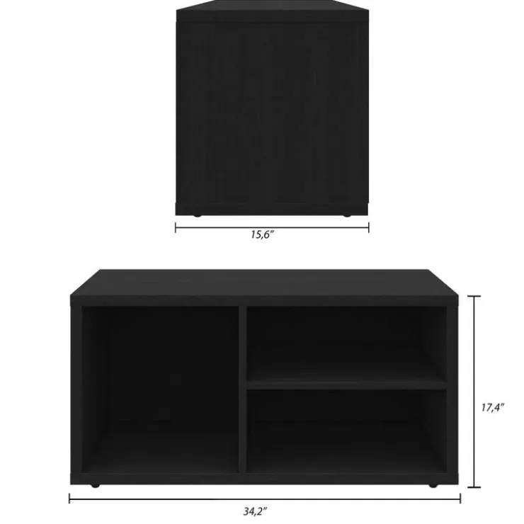 Nexera Entryway Shoe Storage Bench - Black karisma Hot