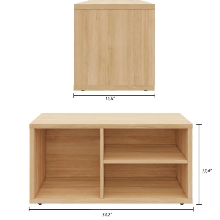Nexera Entryway Shoe Storage Bench - Golden maple Outlet