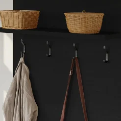 Nexera Entryway Wall-Mounted Coat Rack with Shelf Black karsima Hot