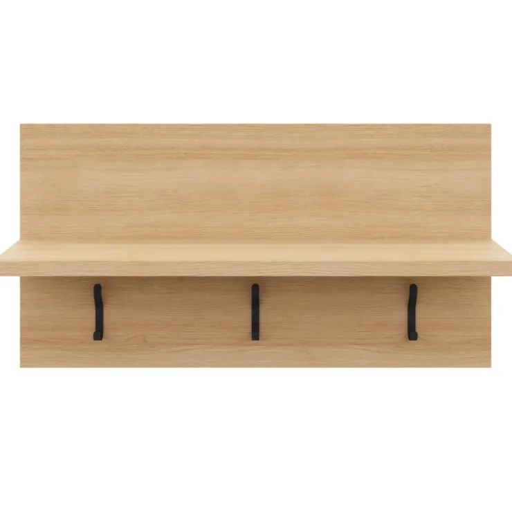 Nexera Entryway Wall-Mounted Coat Rack with Shelf Golden maple Outlet