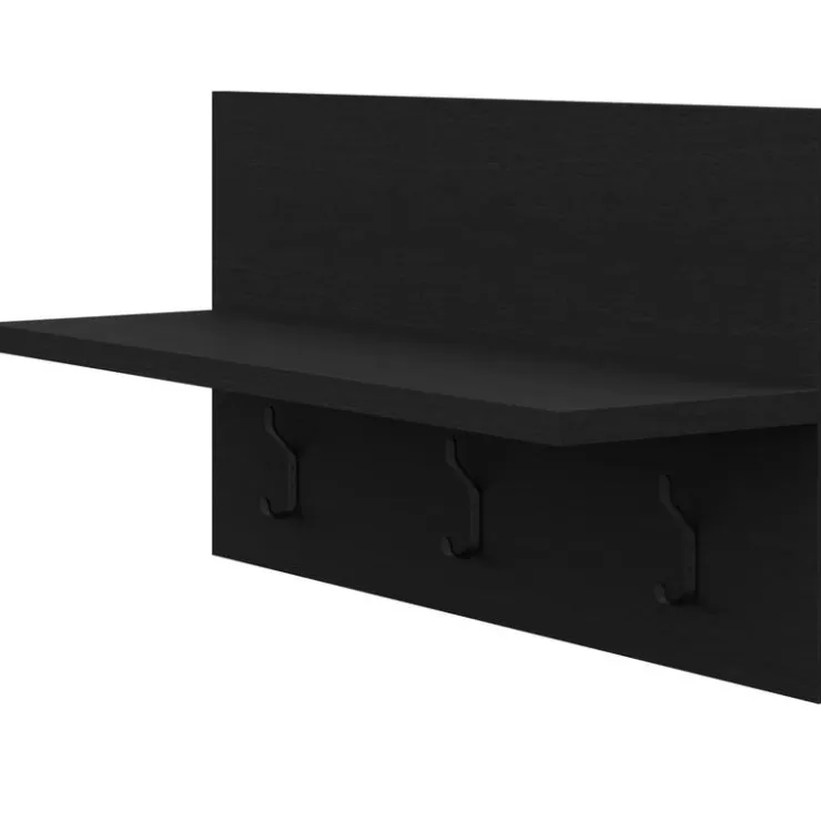 Nexera Entryway Wall-Mounted Coat Rack with Shelf Black karisma Sale