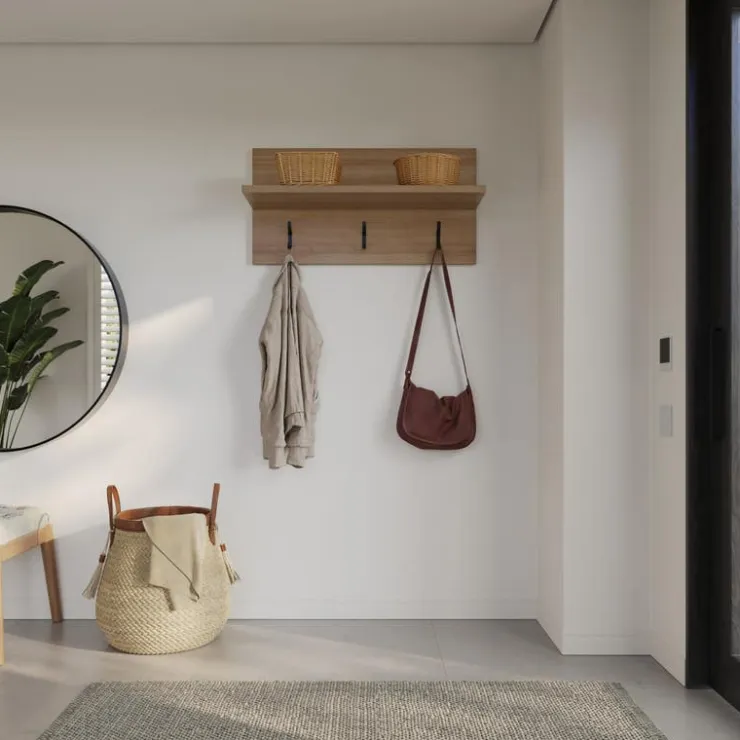 Nexera Entryway Wall-Mounted Coat Rack with Shelf Fashionista Hot