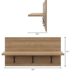Nexera Entryway Wall-Mounted Coat Rack with Shelf Fashionista Hot