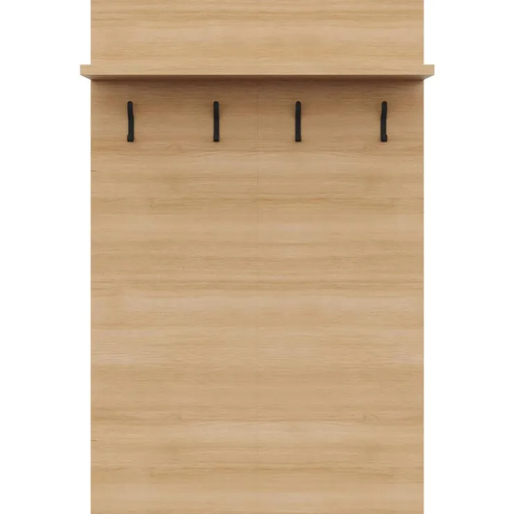 Nexera Entryway Wall-Mounted Coat Rack with Shelf Gloden maple