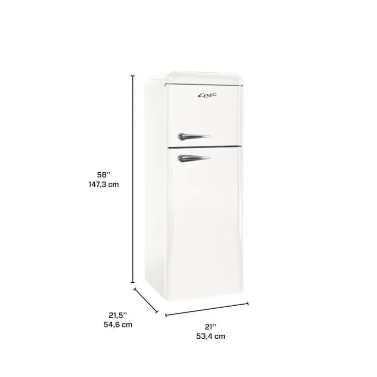 EPIC 21 In 7,5 Cu Ft Refrigerator Top Freezer - ERR82W-1 White