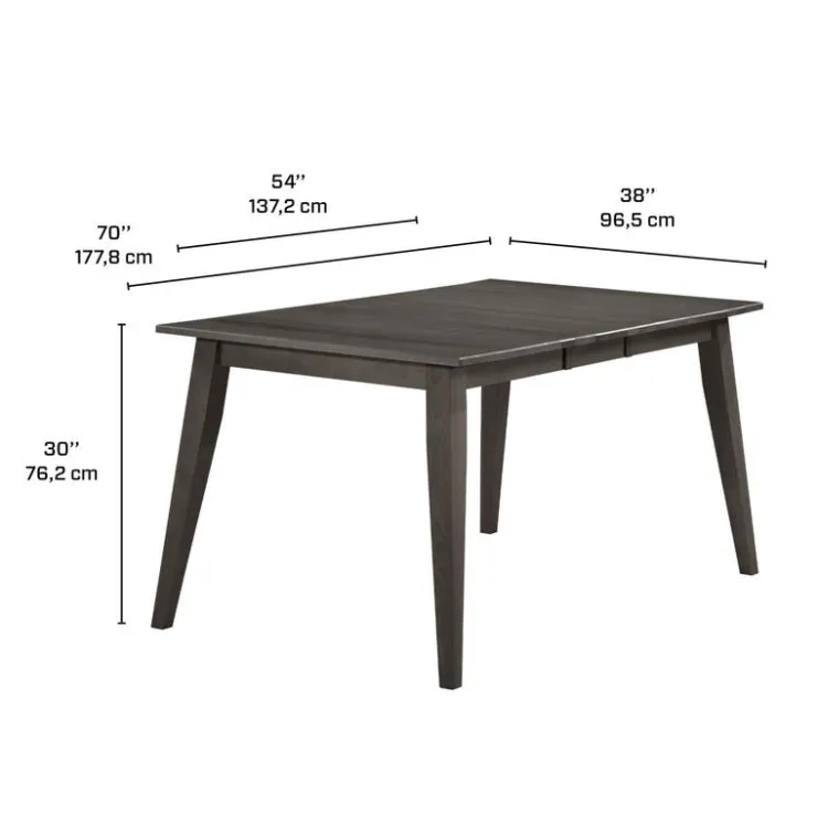 Arboit Poitras Extendable Rectangular Dining Table (54" to 70") with 4 Chairs - Slate