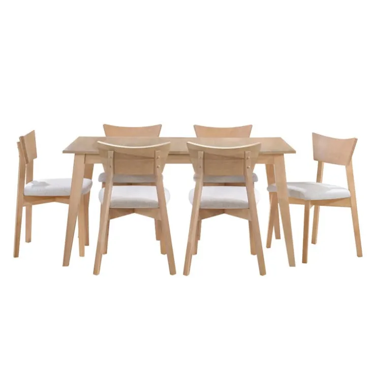 Arboit Poitras Extendable Rectangular Dining Table (48" to 60") with 6 Chairs - Greige Sale