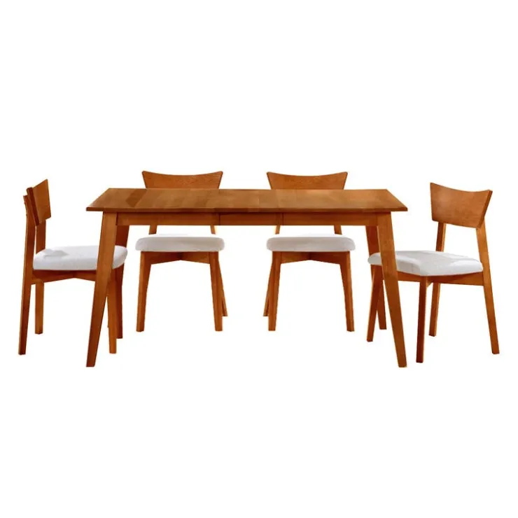 Arboit Poitras Extendable Rectangular Dining Table (54" to 70") with 4 Chairs - Brown Online