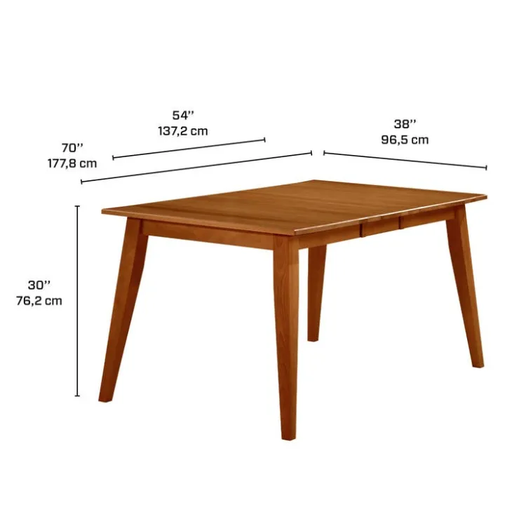 Arboit Poitras Extendable Rectangular Dining Table (54" to 70") with 4 Chairs - Brown Online