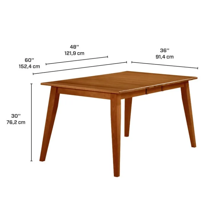 Arboit Poitras Extendable Rectangular Dining Table (48" to 60") with 6 Chairs - Brown Clearance