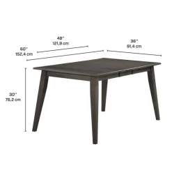 Arboit Poitras Extendable Rectangular Dining Table (48" to 60") with 4 Chairs - Slate