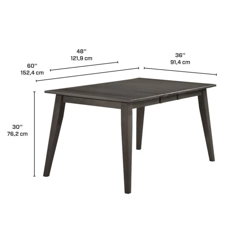 Arboit Poitras Extendable Rectangular Dining Table (48" to 60") with 4 Chairs and Bench - Slate