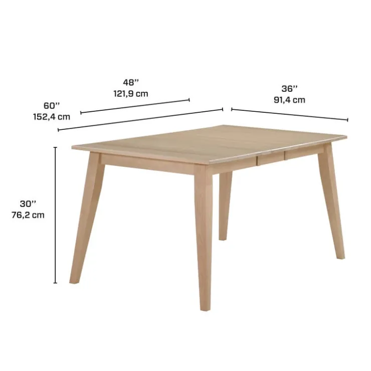 Arboit Poitras Extendable Rectangular Dining Table (48" to 60") with 4 Chairs - Greige