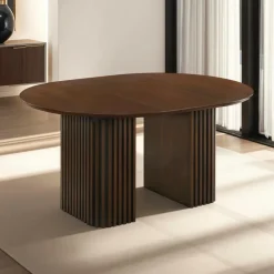 Extendable Round Pedestal Dining Table (48 to 83