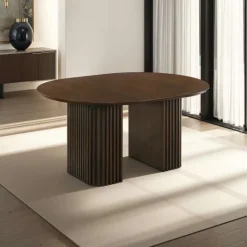 Extendable Round Pedestal Dining Table (48 to 83