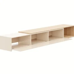 Nexera Extendable tv console - Natural blonde oak & morning dew Discount