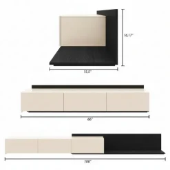 Nexera Extendable TV Console - Black karisma & morning dew New