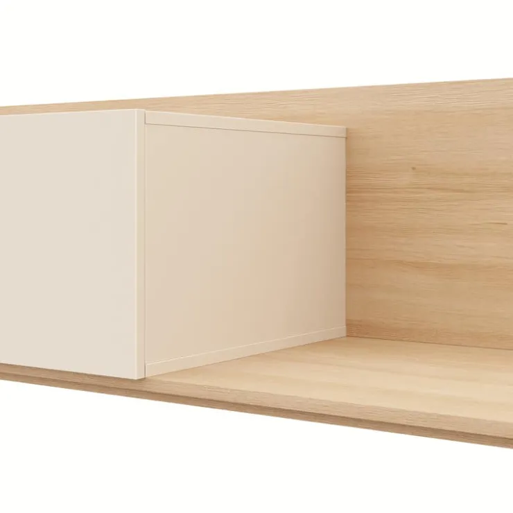 Nexera Extendable TV Console - Natural blonde oak & morning dew Outlet