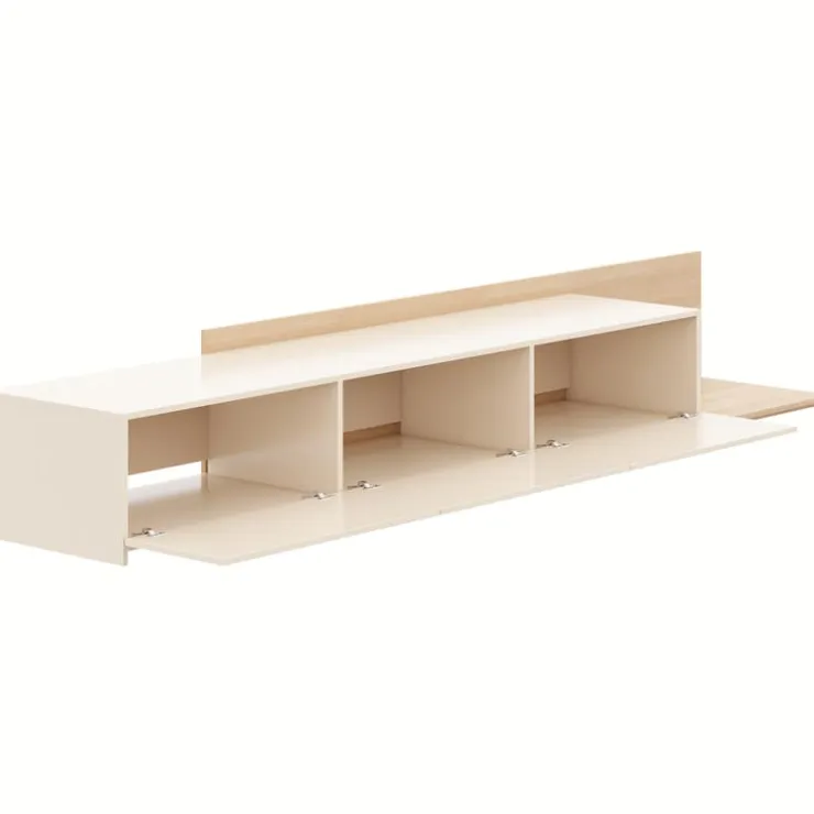 Nexera Extendable TV Console - Natural blonde oak & morning dew Outlet