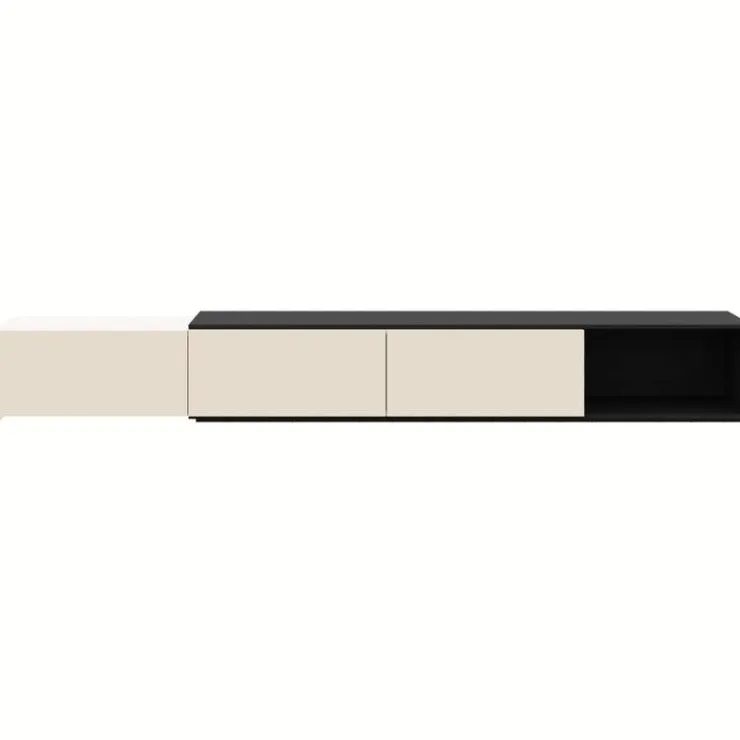 Nexera Extendable TV Console - Black karisma & morning dew Online