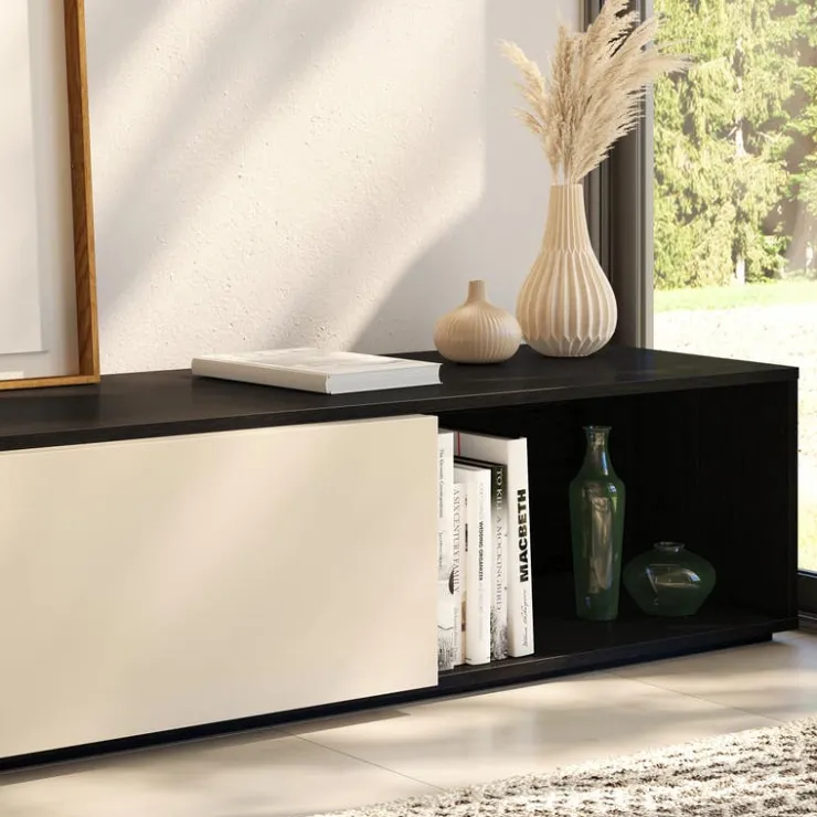Nexera Extendable TV Console - Black karisma & morning dew Online