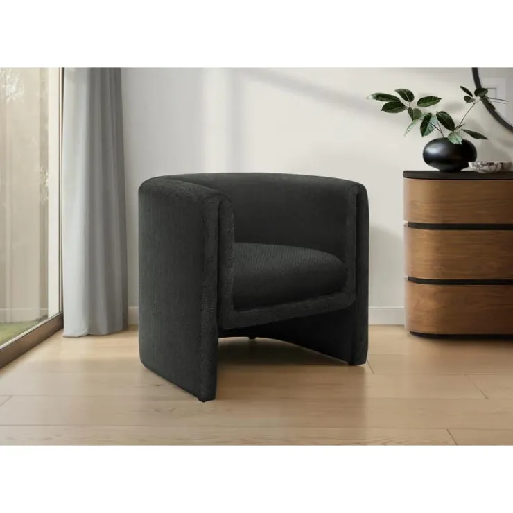 Monarch Fabric Accent Chair - BLACK Online