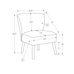 Monarch Fabric Accent Chair - LIGHT GREY Hot