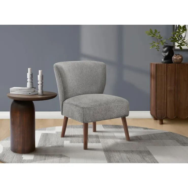 Monarch Fabric Accent Chair - LIGHT GREY Hot