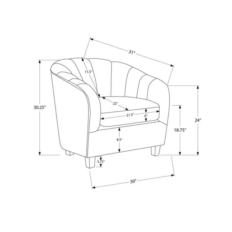 Monarch Fabric Accent Chair - SILVER Best